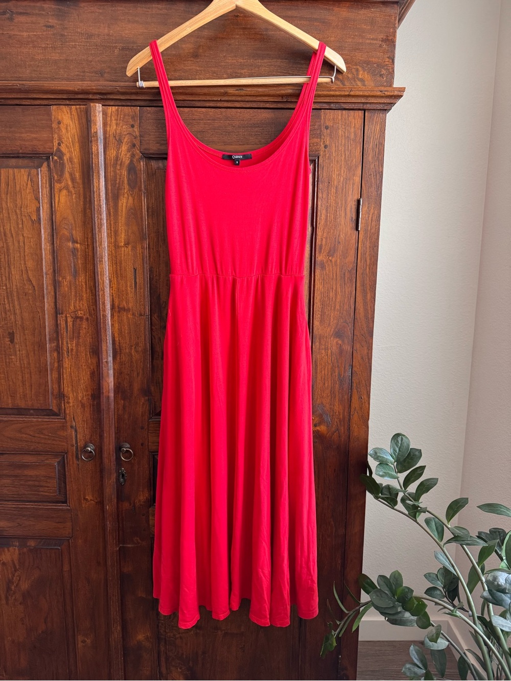 Quince Tencel Jersey Fit & Flare Midi Dress
